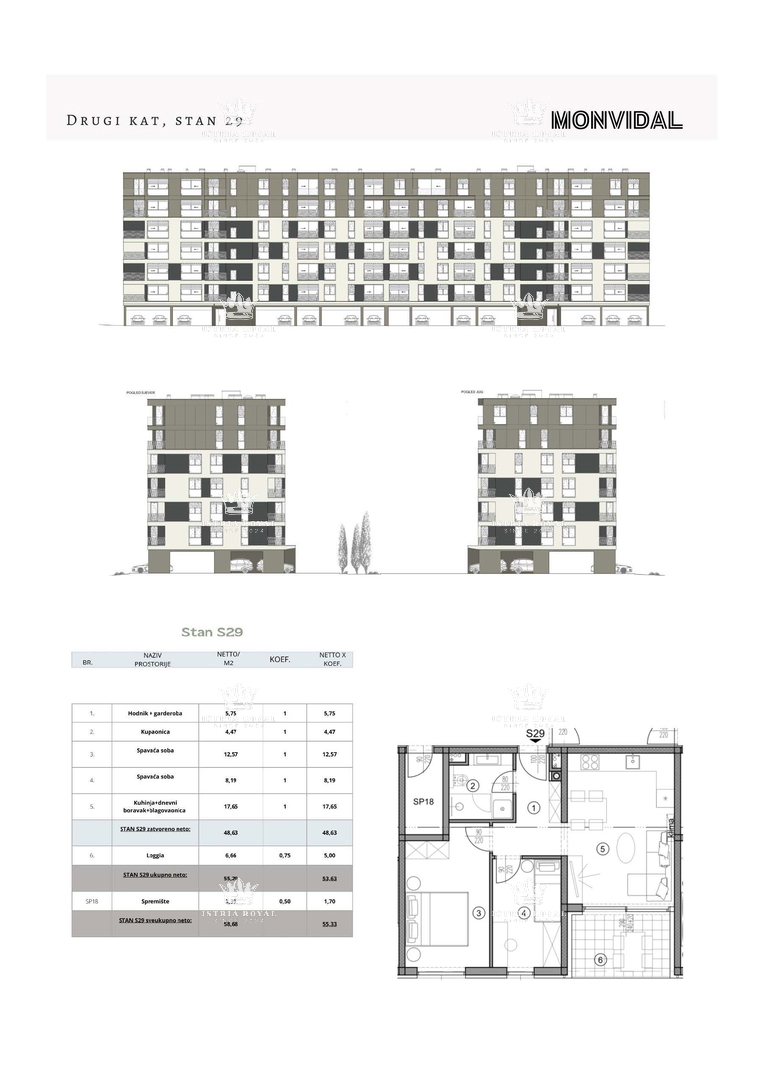 Istra, Pula, Monvidal, prodaja modernega stanovanja na 2. nadstropju s parkirnim mestom in shrambo, novogradnja, – "KLJUČ V ROKE".