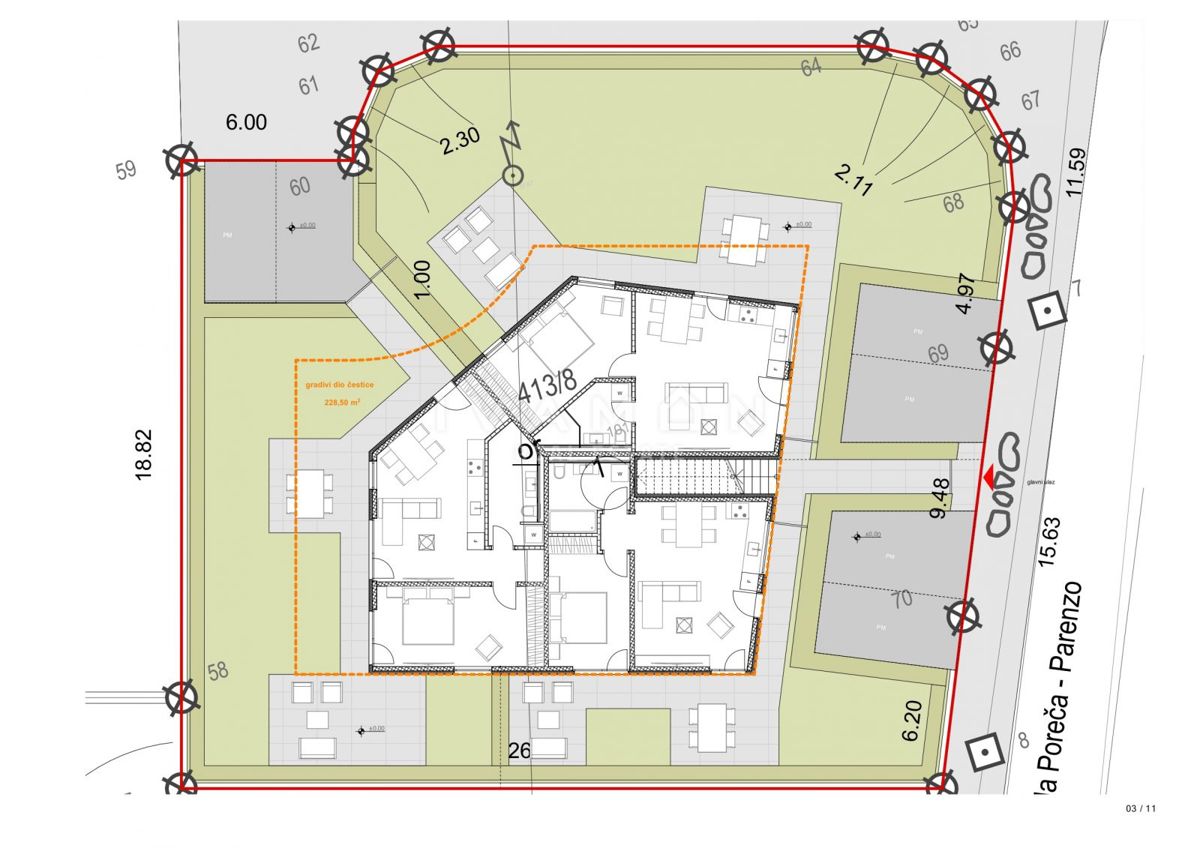 Enosobno stanovanje z vrtom, 4 km od Poreča