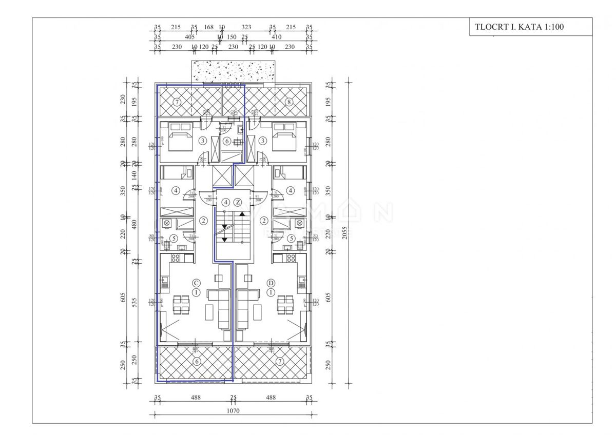 Sodobno opremljeno dvosobno stanovanje z dvema kopalnicama