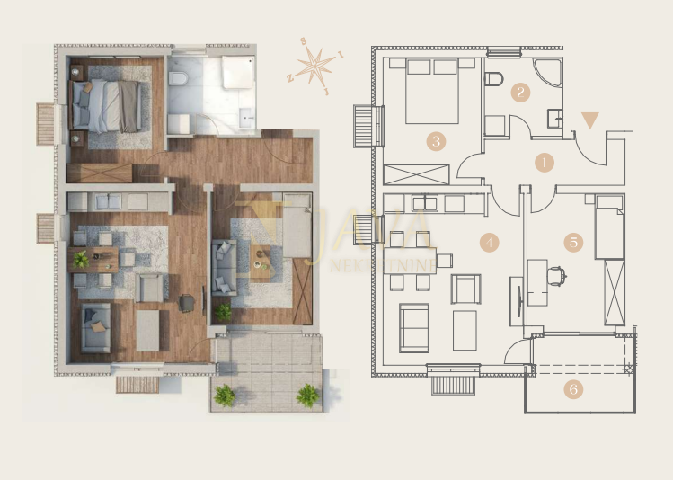 Stanovanje Saršoni, Viškovo, 65,63m2