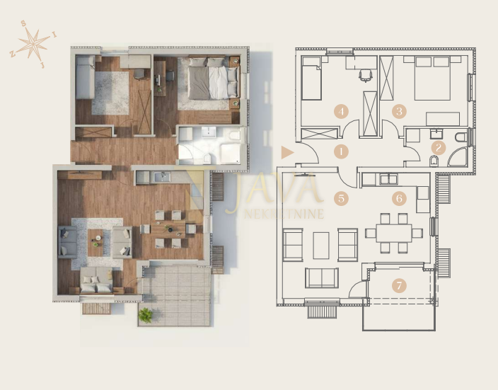 Stanovanje Saršoni, Viškovo, 77,75m2