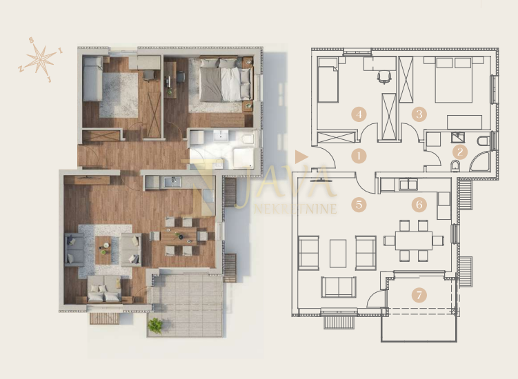 Stanovanje Saršoni, Viškovo, 77,75m2