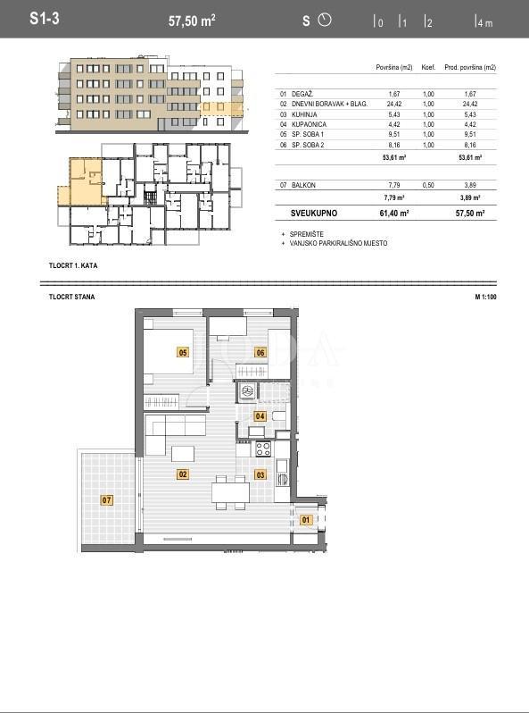 NOVOGRADNJA CENTER SENJ 57,50m2