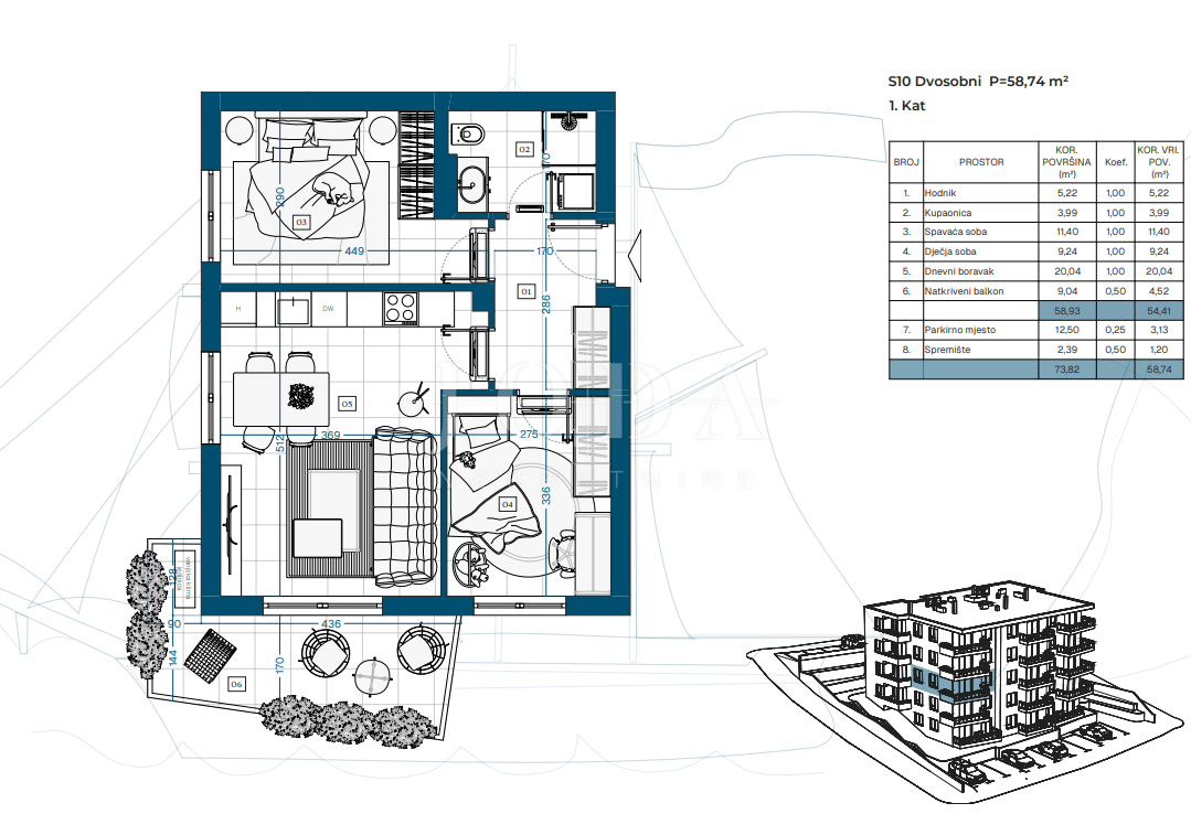 Stanovanje Novi Vinodolski, 69,87m2