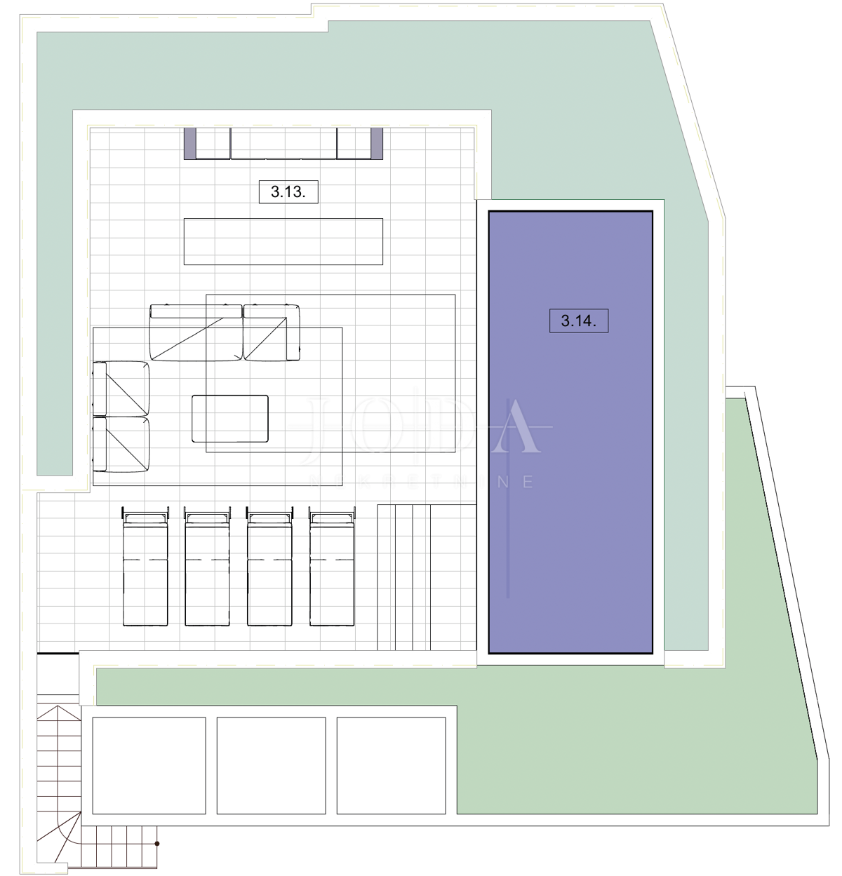 Luksuzno stanovanje z bazenom in strešno teraso