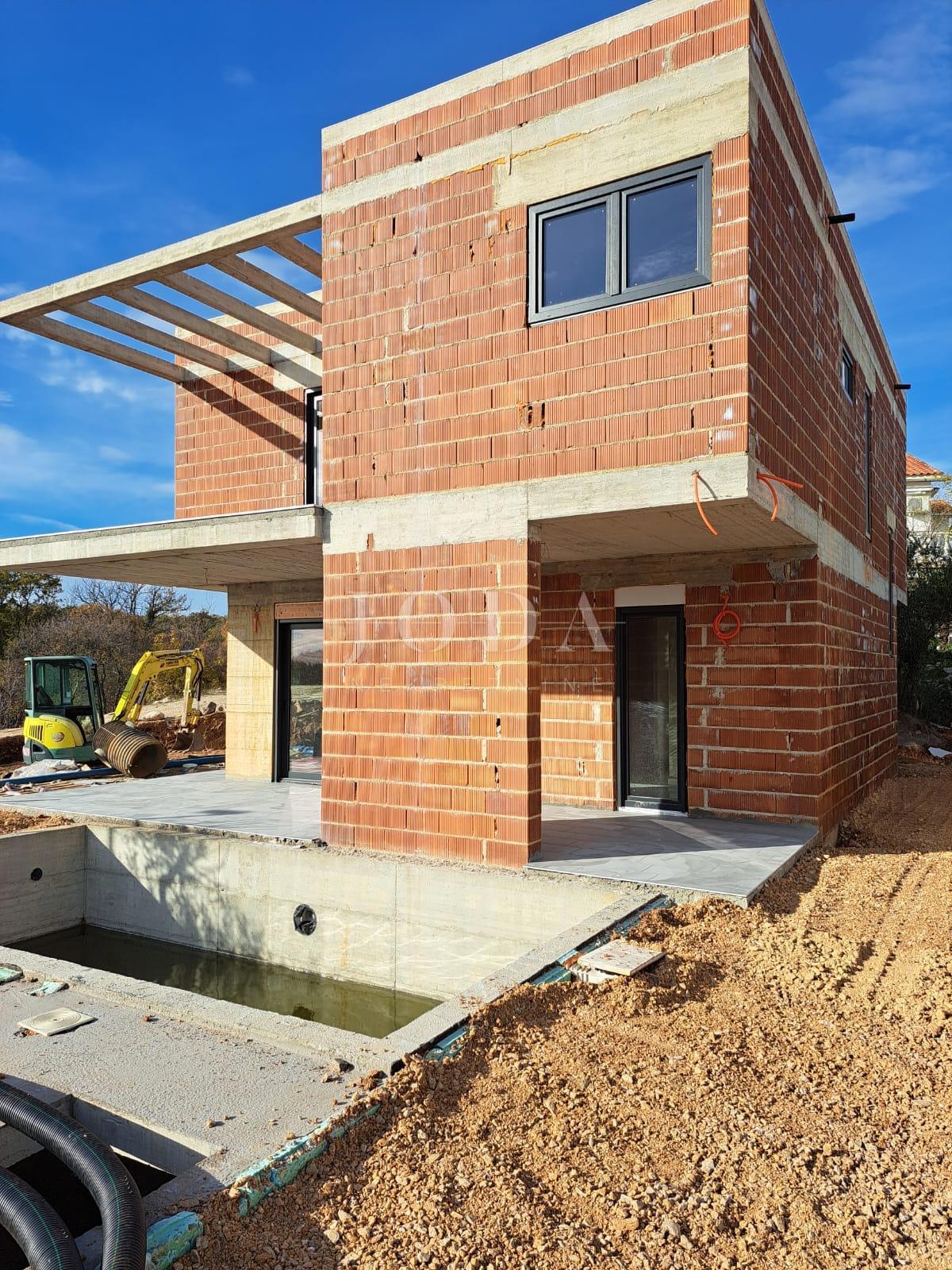 Moderna vila z bazenom in pogledom na morje, otok Krk