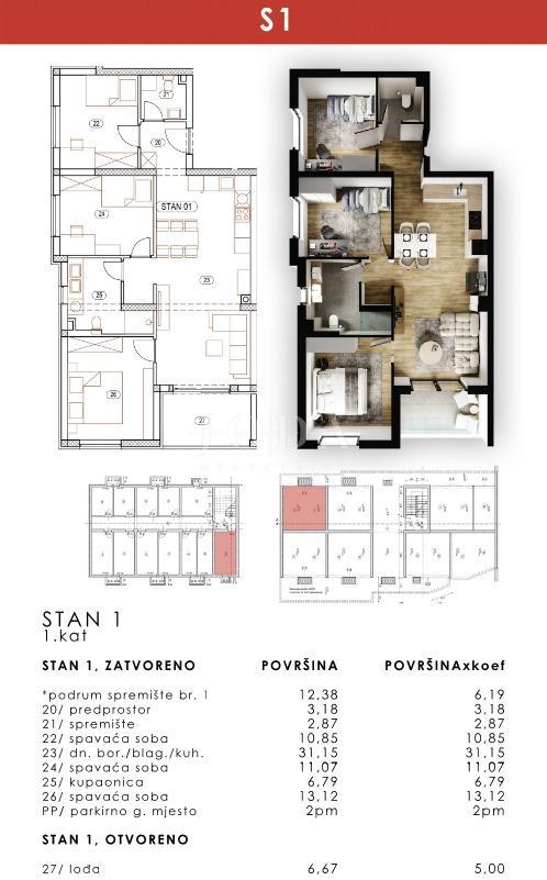 Stanovanje Brestovice, Kastav, 90,22m2