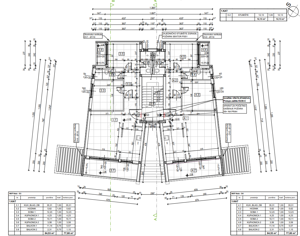 Stanovanje Smokvica Krmpotska, Novi Vinodolski, 77,80m2