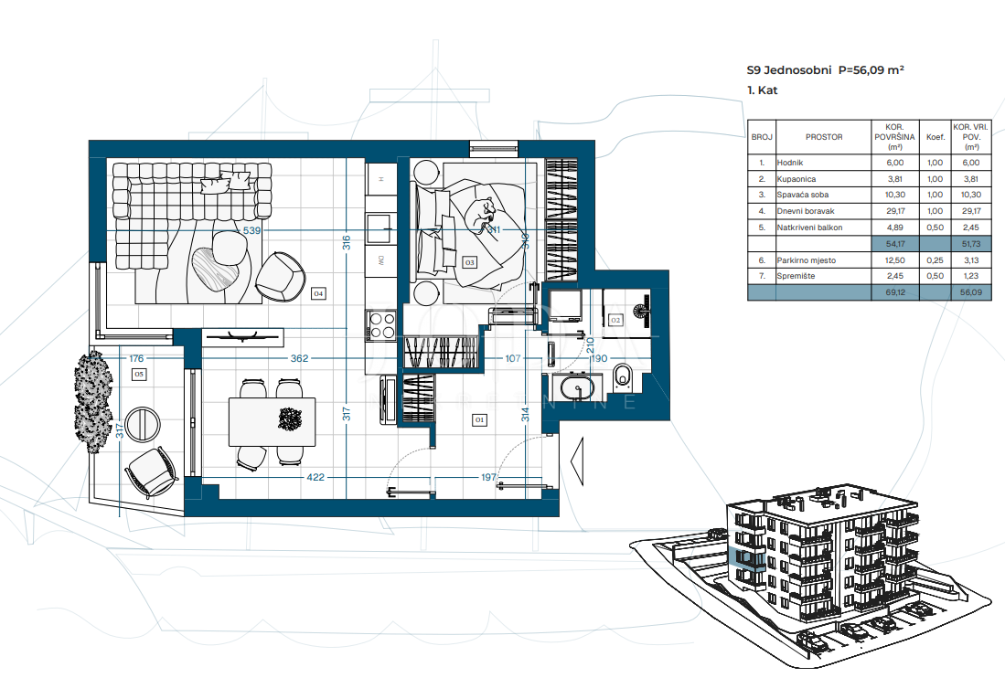 Stanovanje Novi Vinodolski, 69,87m2