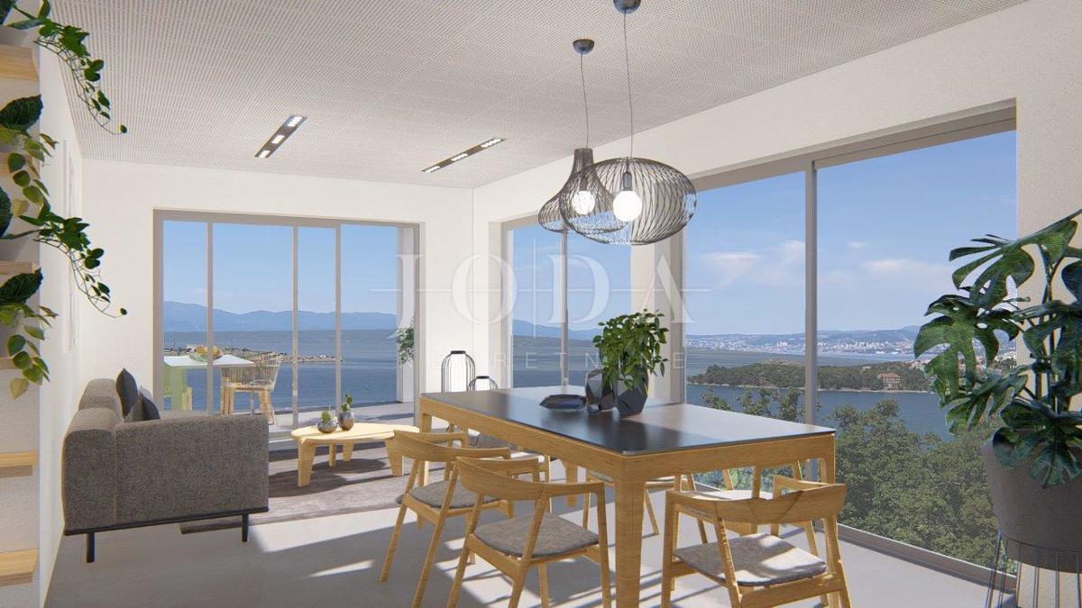 Čudovito stanovanje s pogledom na Kvarnerski zaliv v Omišlju