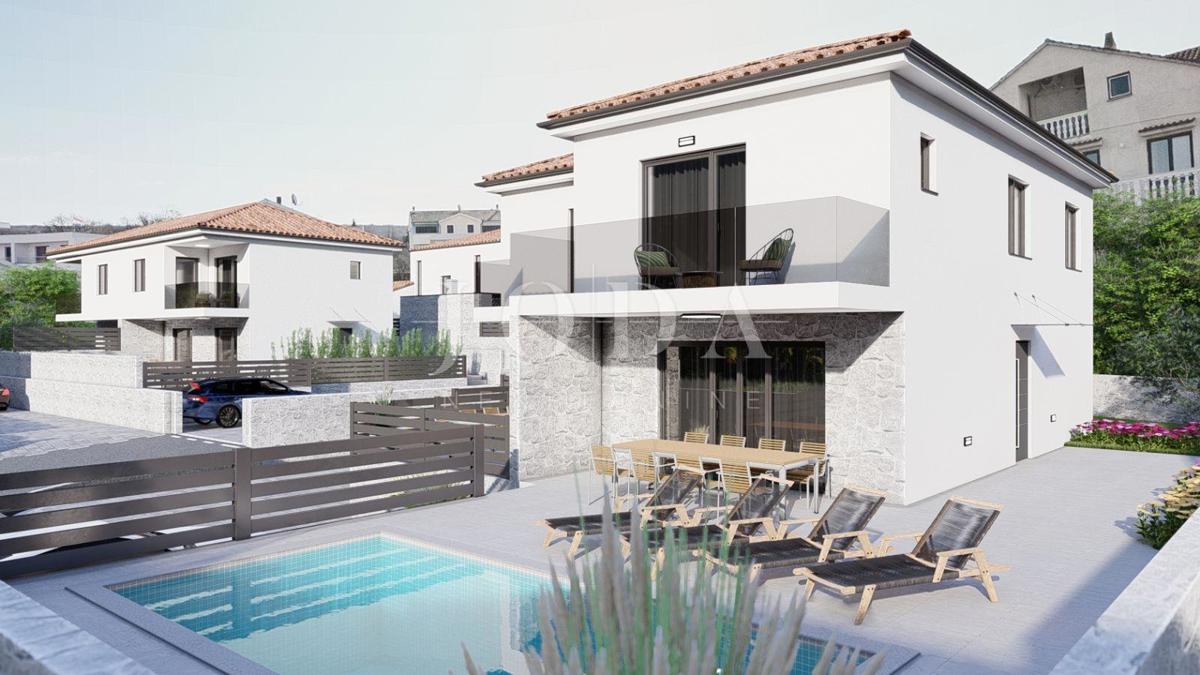 Novogradnja z bazenom in pogledom na morje