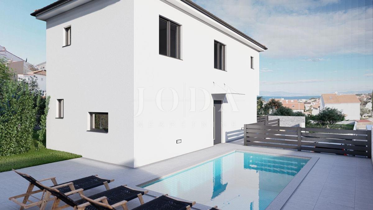Novogradnja z bazenom in pogledom na morje