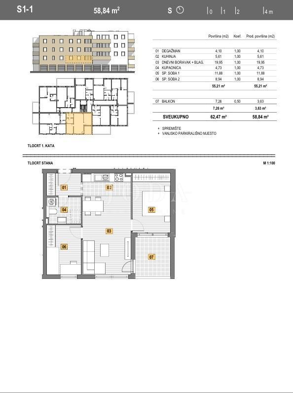 NOVOGRADNJA CENTER SENJ 58,84m2