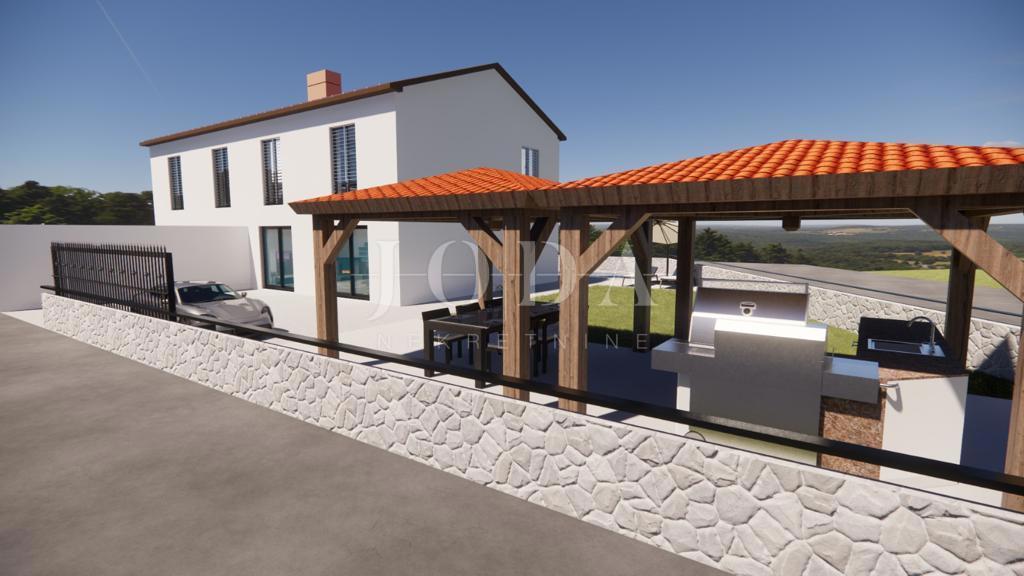 Dvojček z bazenom, roh bau, Vrbnik-okolica