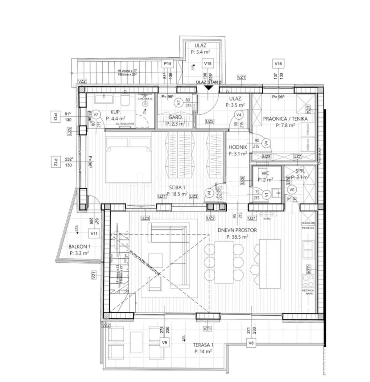 Stanovanje Trsat, Rijeka, 134,10m2
