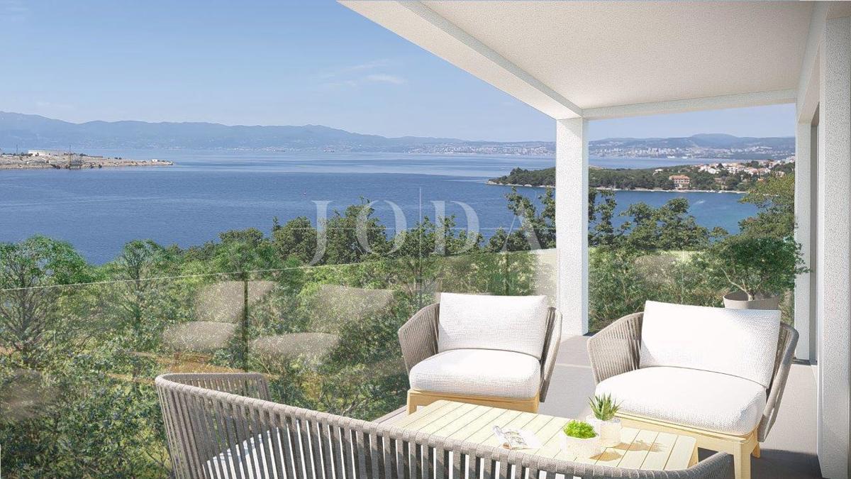 Apartma v Omišlju, pogled na Kvarnerski zaliv