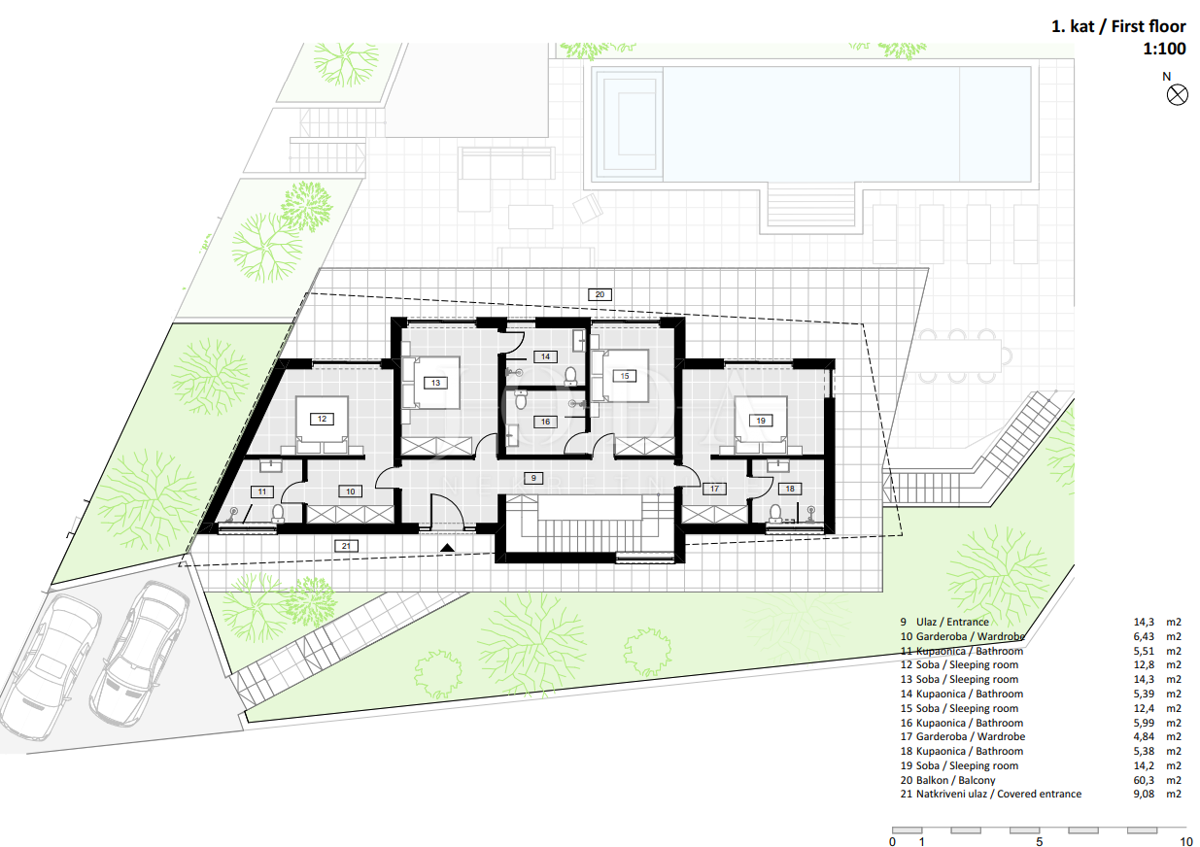 Hišas bazenom i pogledom u Vrbniku