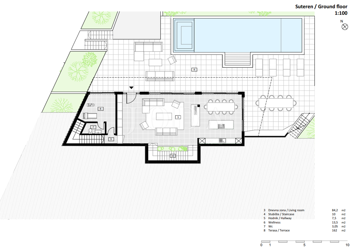 Hišas bazenom i pogledom u Vrbniku