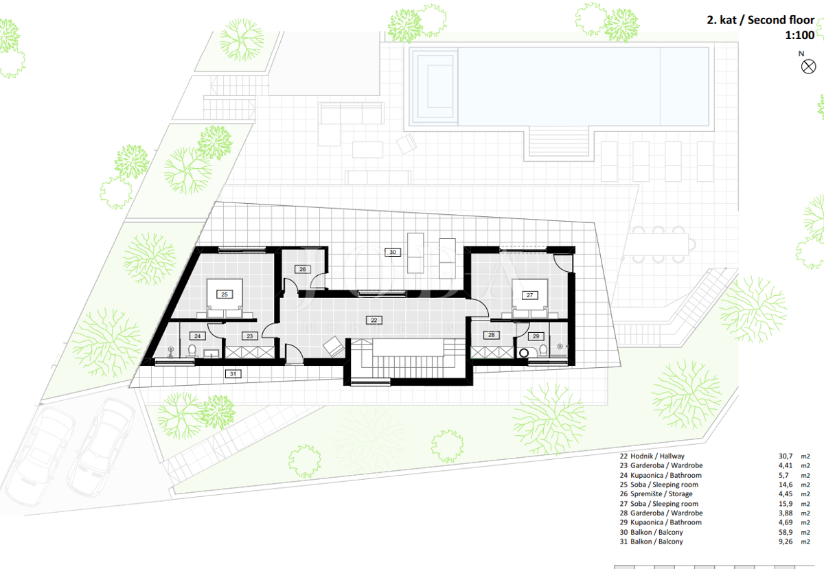 Hišas bazenom i pogledom u Vrbniku