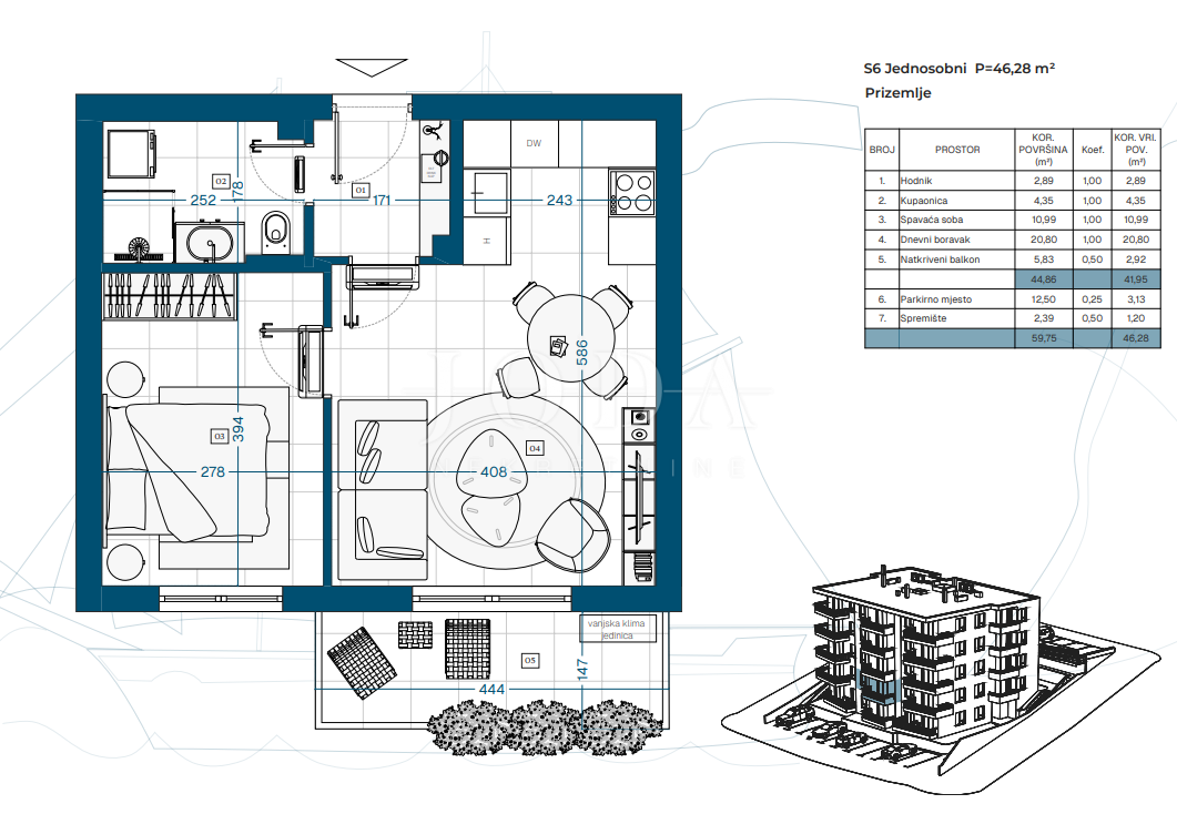Stanovanje Novi Vinodolski, 69,87m2
