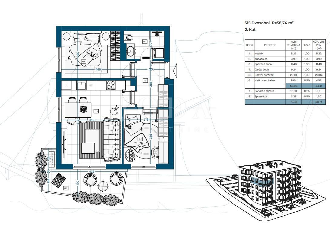 Stanovanje Novi Vinodolski, 69,87m2