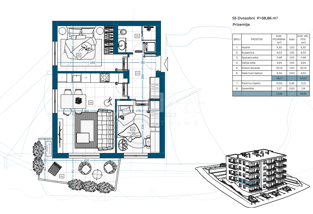 Stanovanje Novi Vinodolski, 69,87m2