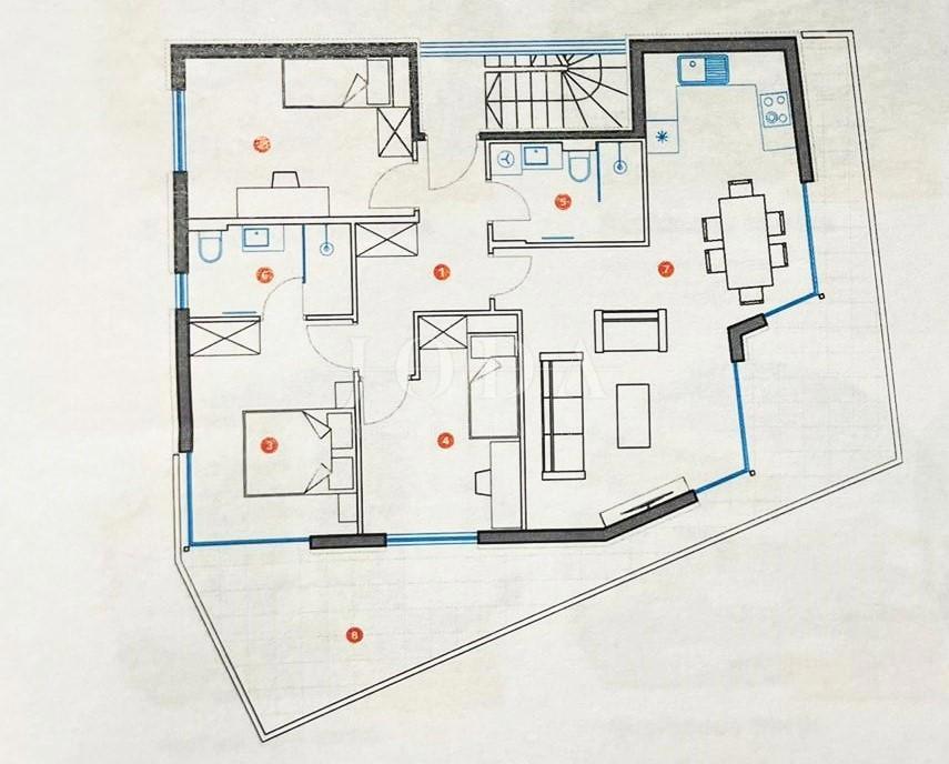 Mesto Krk - penthouse s pogledom na morje