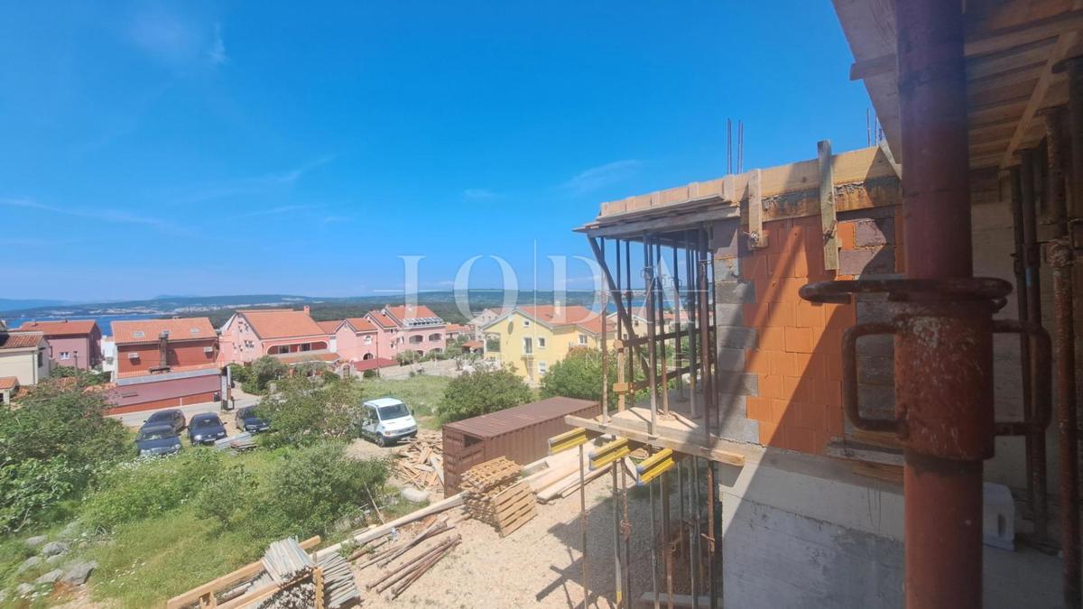 Punat novogradnja, dvonadstropno stanovanje s pogledom na morje