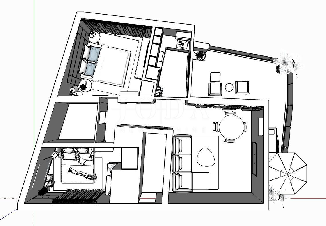 Crikvenica, trisobno stanovanje + garaža, 120,72 m²