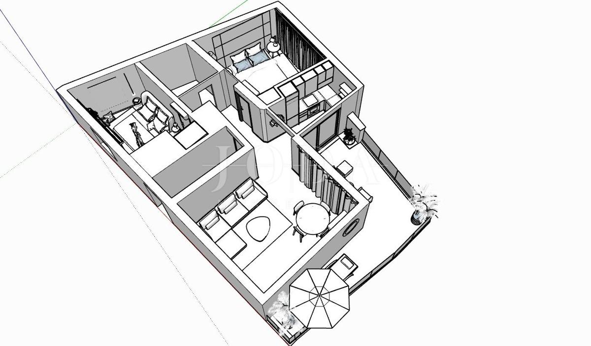 Crikvenica, trisobno stanovanje + garaža, 120,72 m²