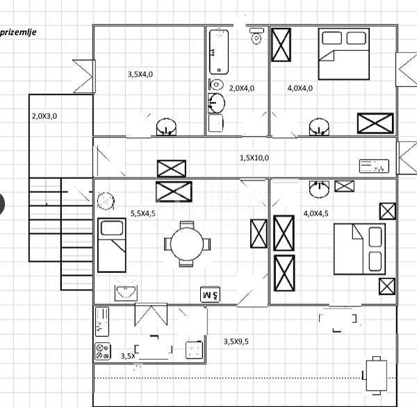 Hiša Novalja, 400m2
