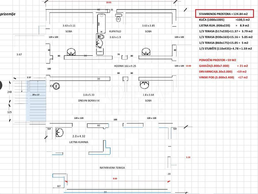 Hiša Novalja, 400m2