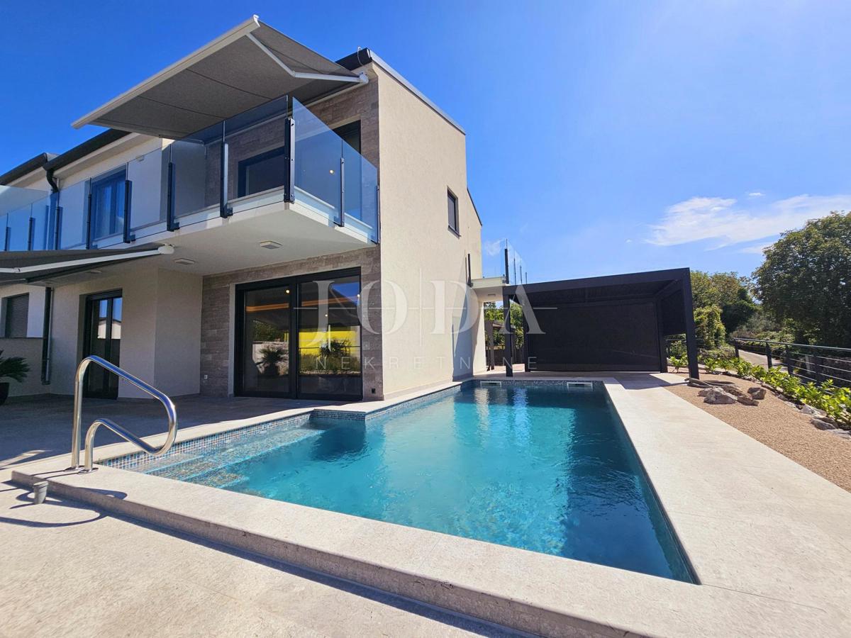 Malinska - nova hiša z bazenom in pogledom na morje!