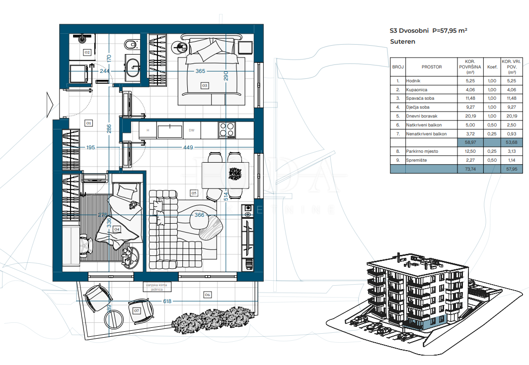 Stanovanje Novi Vinodolski, 69,87m2