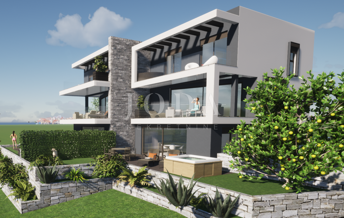Dvoetažni apartma s pogledom na morje, novogradnja Punat