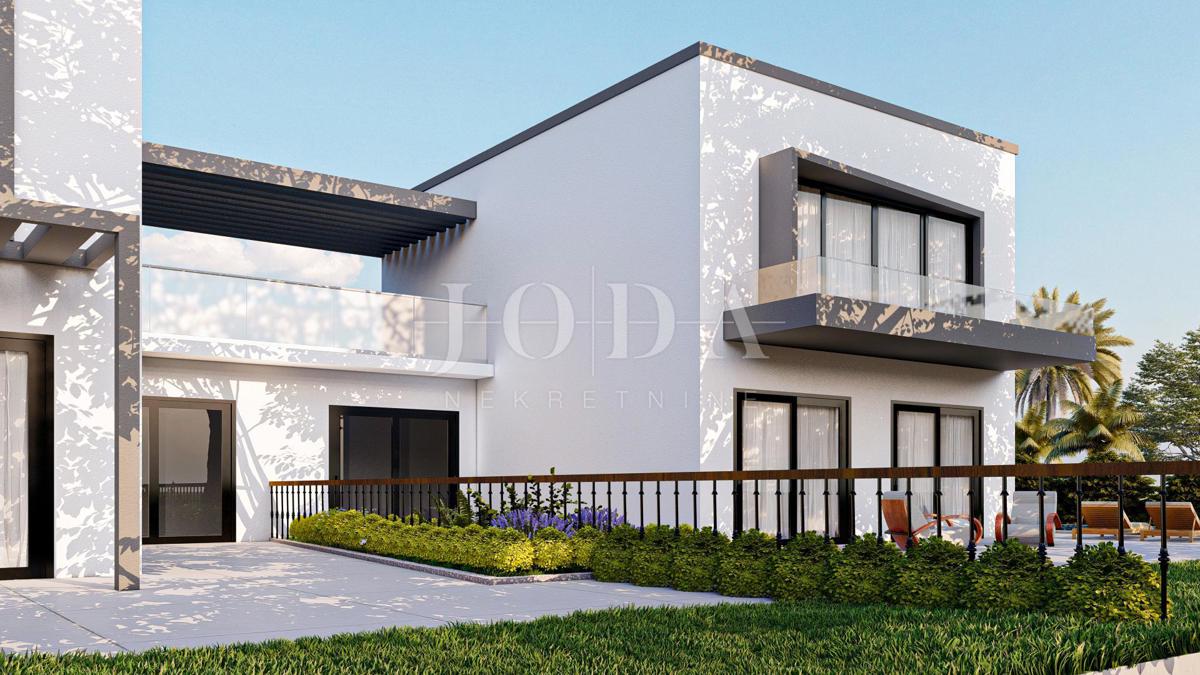 Villa s bazenom i pogledom na more na otoku Krku 