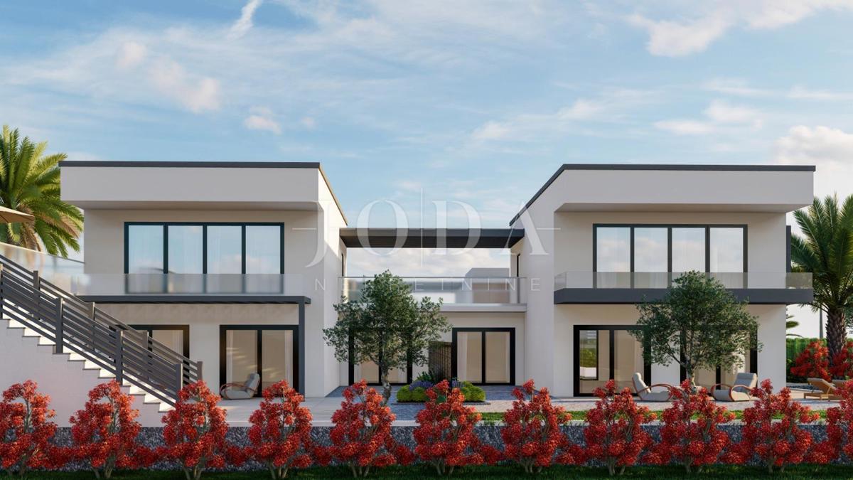 Villa s bazenom i pogledom na more na otoku Krku 