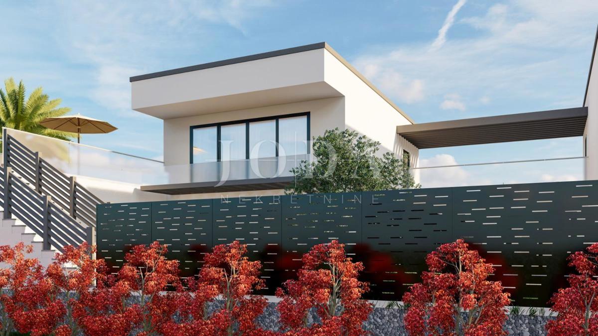 Villa s bazenom i pogledom na more na otoku Krku 