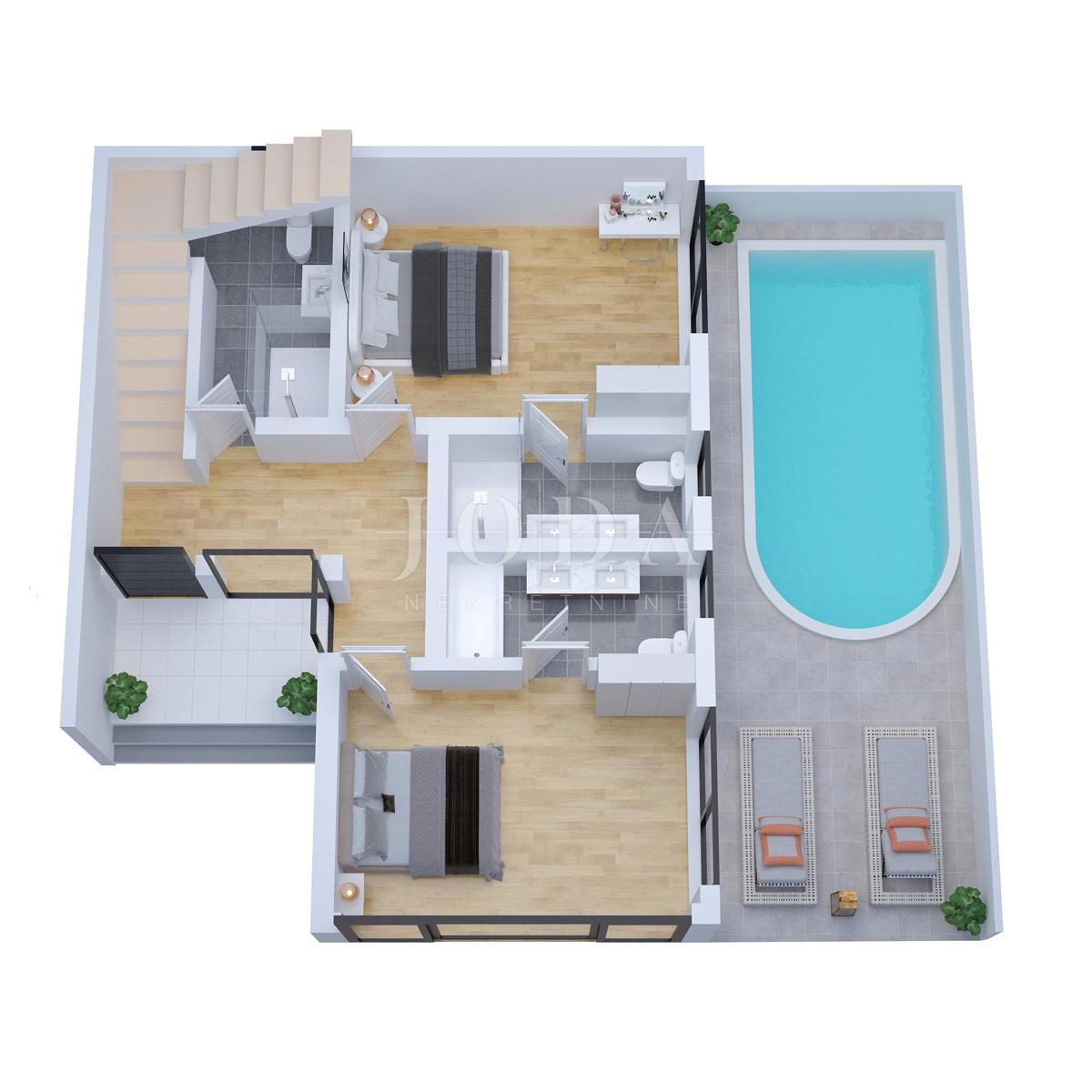 Hiša z bazenom in pogledom na morje, Malinska