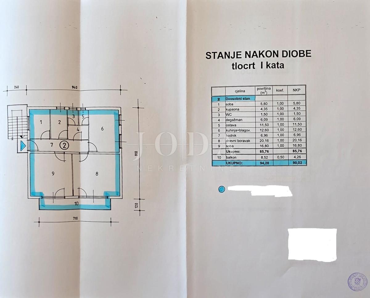 Crikvenica, stanovanje z garažo in velikim vrtom, le 60 m od morja