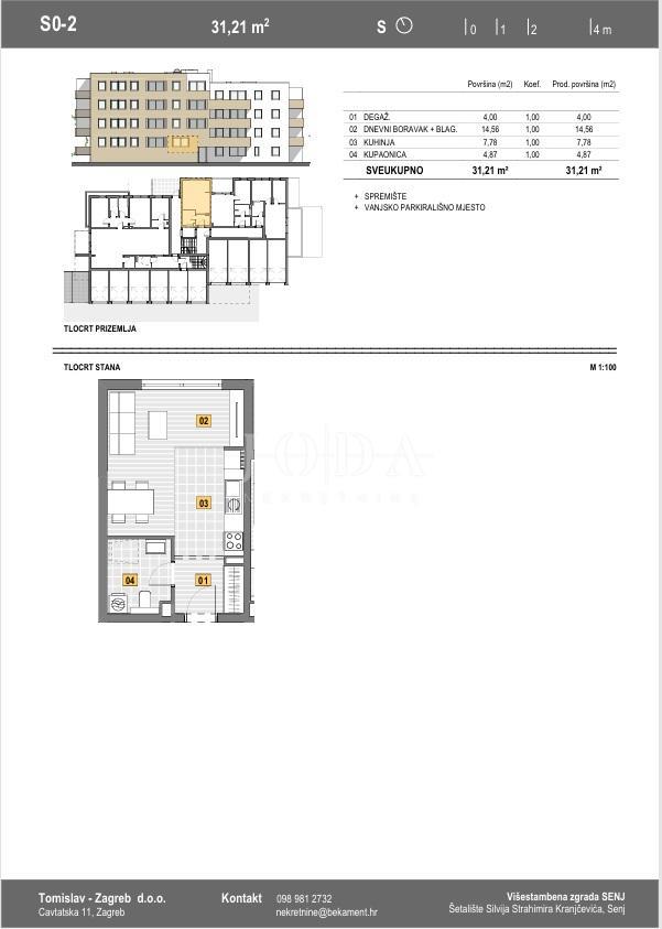 Stanovanje Senj, 31,21m2