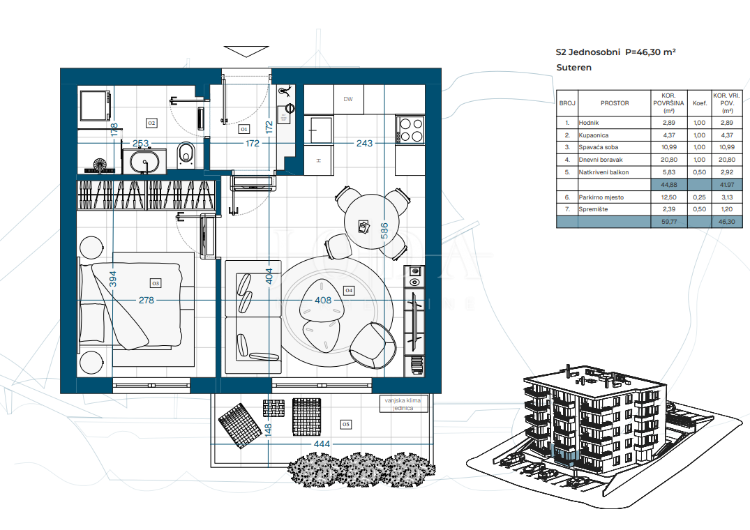Stanovanje Novi Vinodolski, 69,87m2