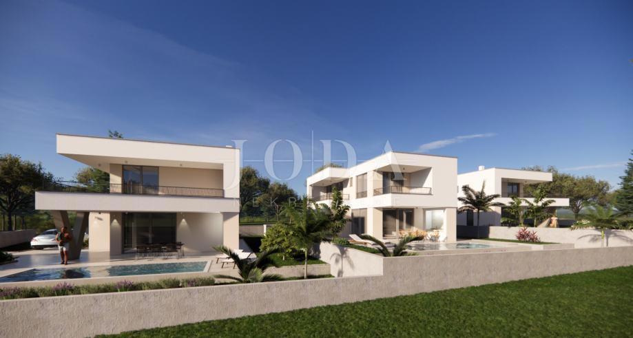 Vila z bazenom in pogledom na morje v bližini mesta Krk