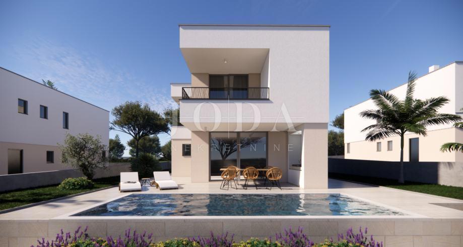 Vila z bazenom in pogledom na morje v bližini mesta Krk