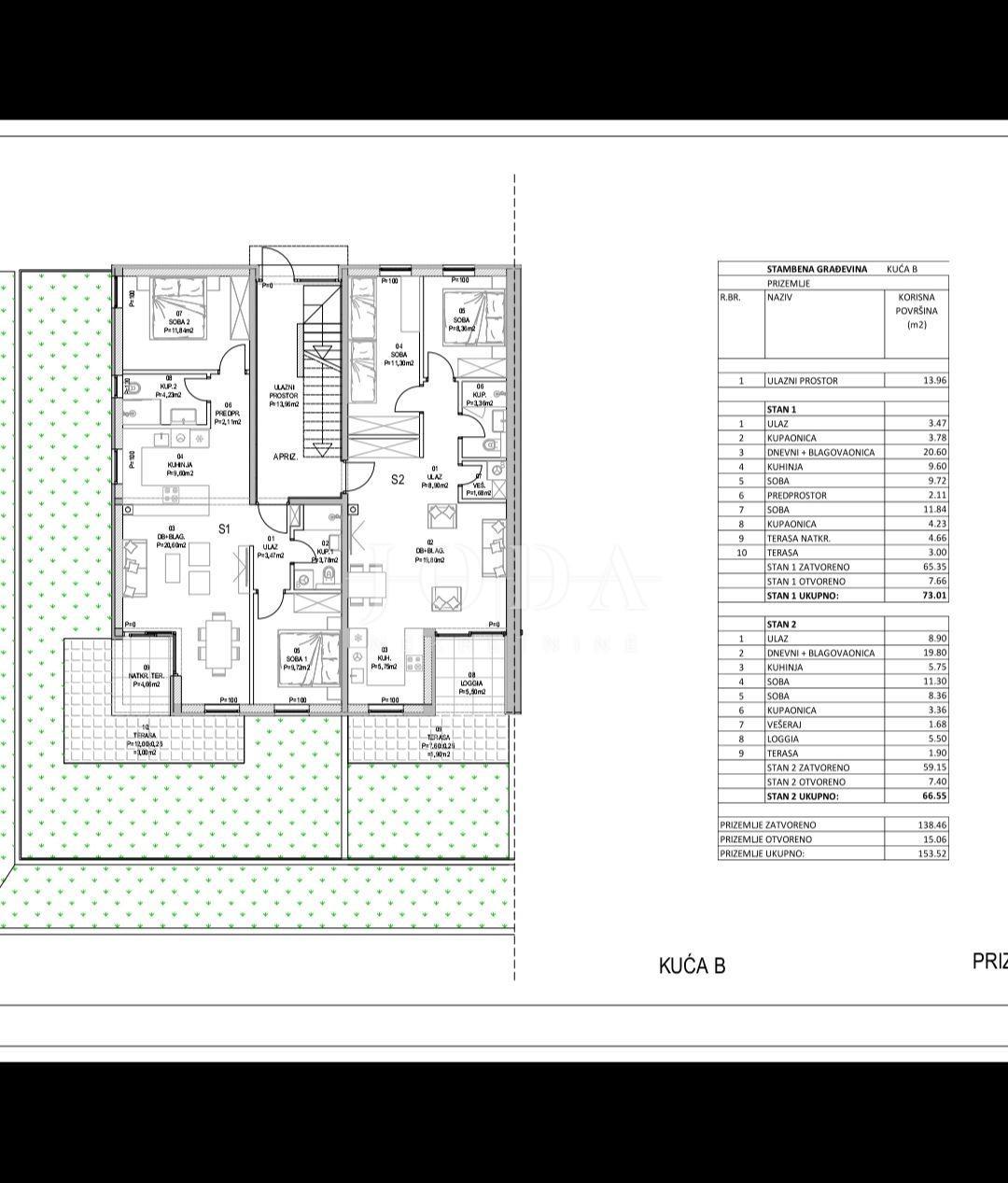 Stanovanje Barban, 66,55m2