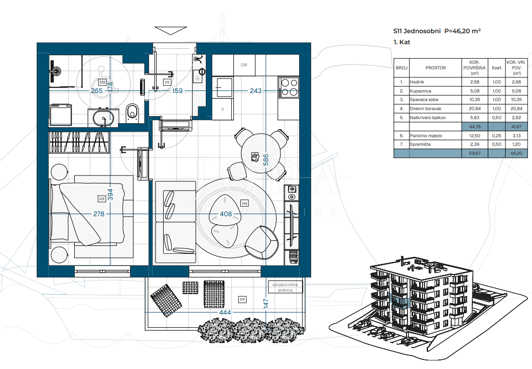 Stanovanje Novi Vinodolski, 69,87m2