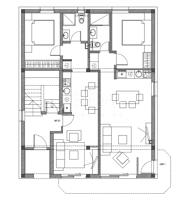 Dramalj, na novo prenovljena hiša s petimi apartmaji in bazenom
