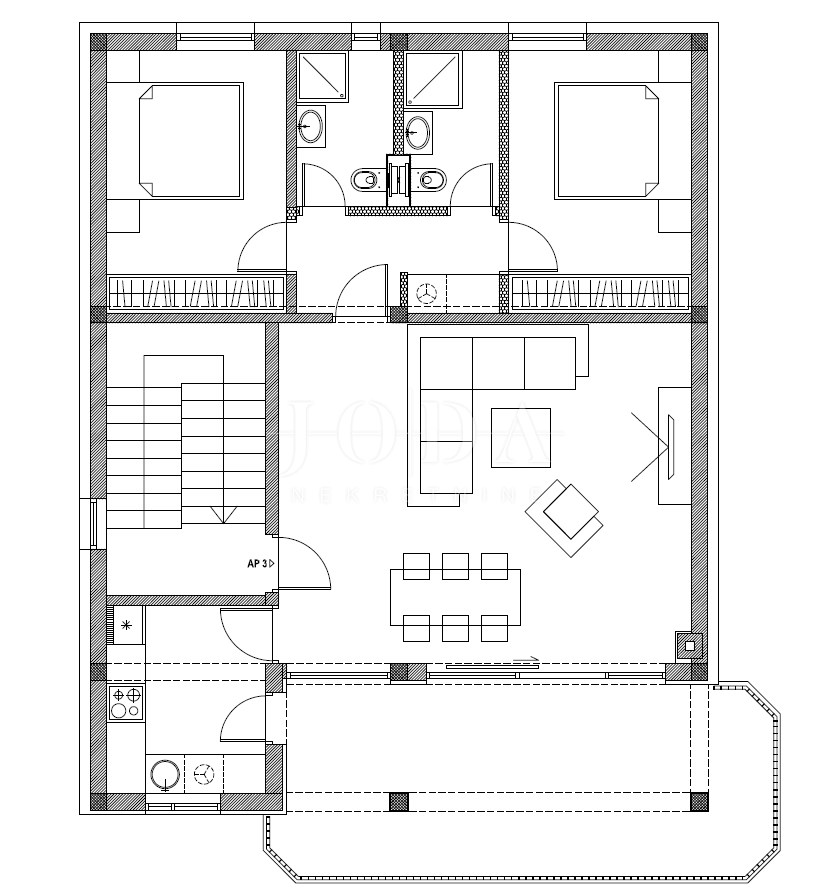 Dramalj, na novo prenovljena hiša s petimi apartmaji in bazenom