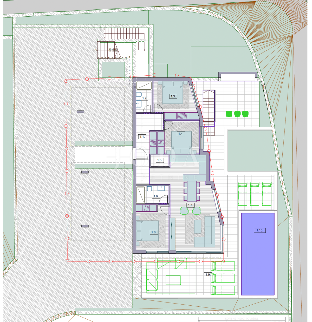 Luksuzen apartma z bazenom, otok Krk