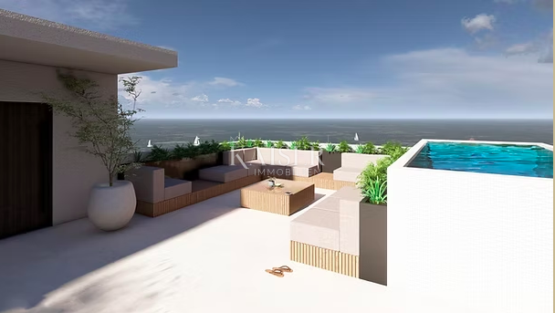 Zadar – Zaton | Ekskluzivni penthouse z zasebnim dvigalom in strešno oazo v prvi vrsti do morja